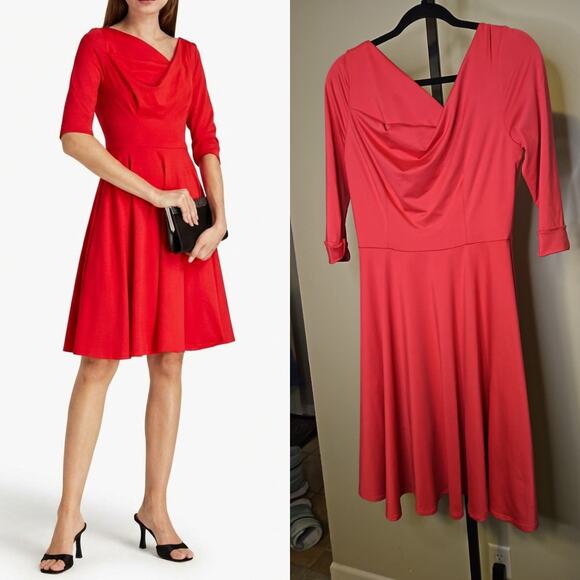 Black Halo Dresses & Skirts - Black Halo Jackie O Swing Dress Red Pop Small NWT | Draped Jersey Fit & Flare